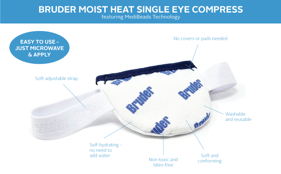 Bruder Dry Eye Masks With Moist Heat Warming Compress - Single Eye ...